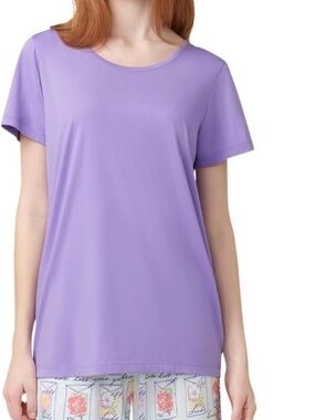HUE Women's Sleeping Tee Paisley Purple | Color: Paisley Purple | Size: L